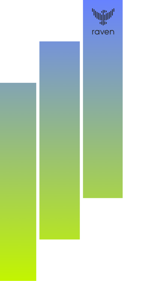 Raven Core by Otaris logo and column bars in blue and green.